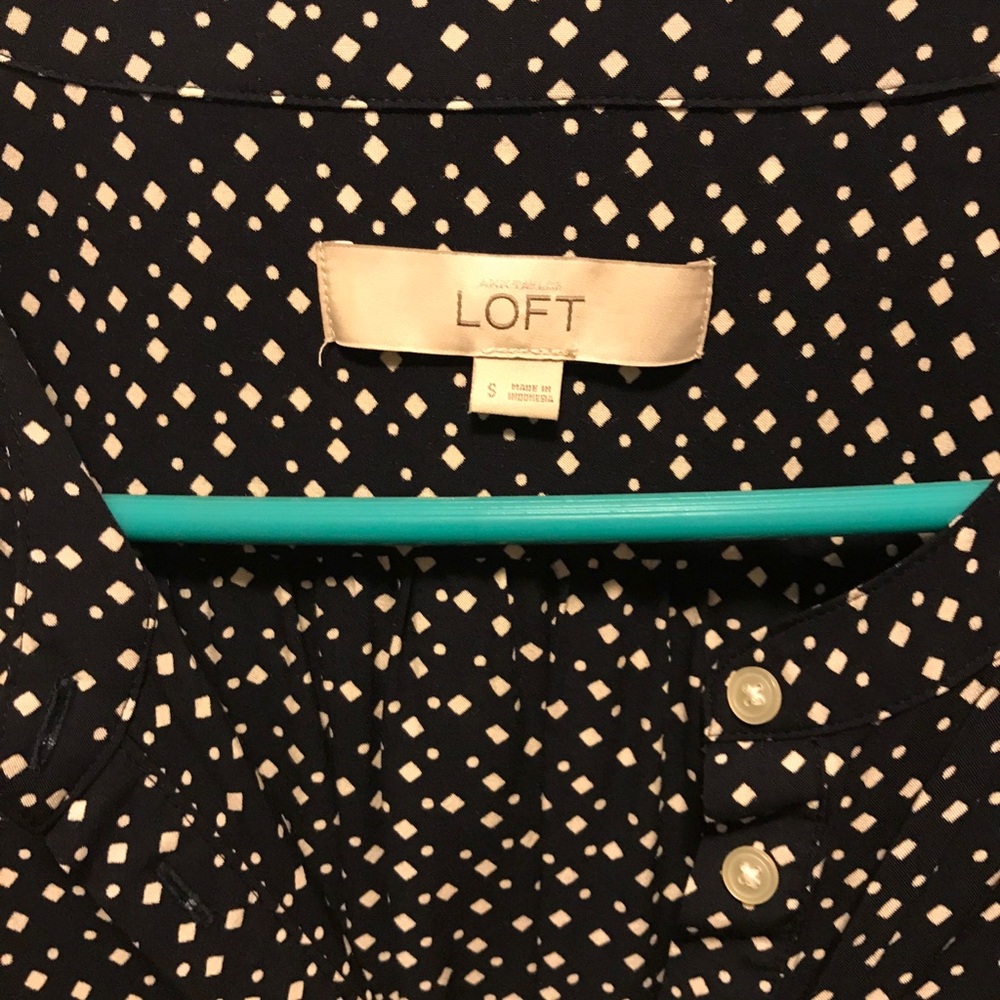 Loft Black Patterned Blouse - image 2